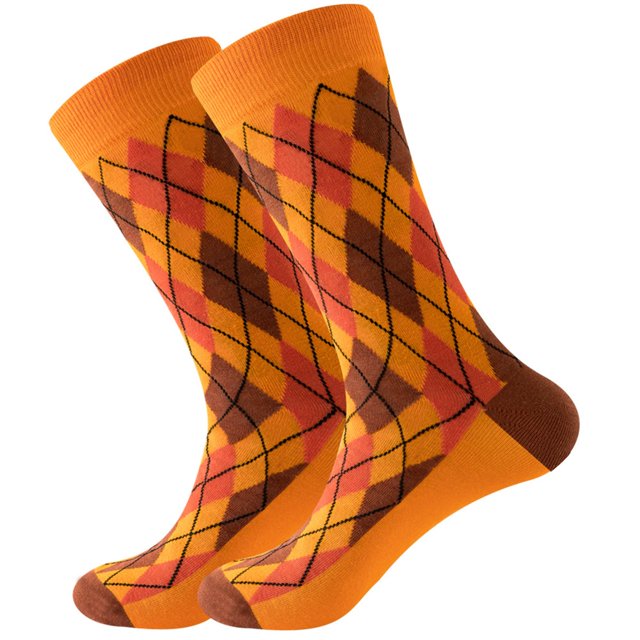 Chaussettes Unisexes Adultes Imprimé Diamant Carré Coloré Personnalité de Rue Moyen