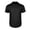 Black, variant on APEXFWDT Men's Stand Collar Cotton Linen Shirt Casual Short Sleeve Banded Collar Shirt for Vacation,L,Black