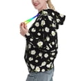 thumbnail image 2 of Picia Daisies Flowers Pattern Casual Women's Hoodie, Hooded Sweatshirt with Kangaroo Pocket, Comfortable Pullover with Eye-catching Drawstrings-Small, 2 of 7