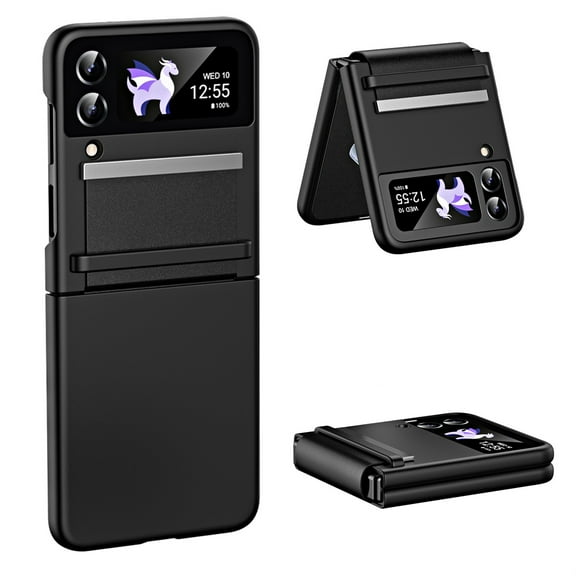 Allytech for Galaxy Z Flip 4 Case with Hinge Protection, Ultra Thin Shockproof Anti-Drop Heavy Duty Semi-Auto Hard PC Back Protective Case for Samsung Z Flip4 5G 2022, Black