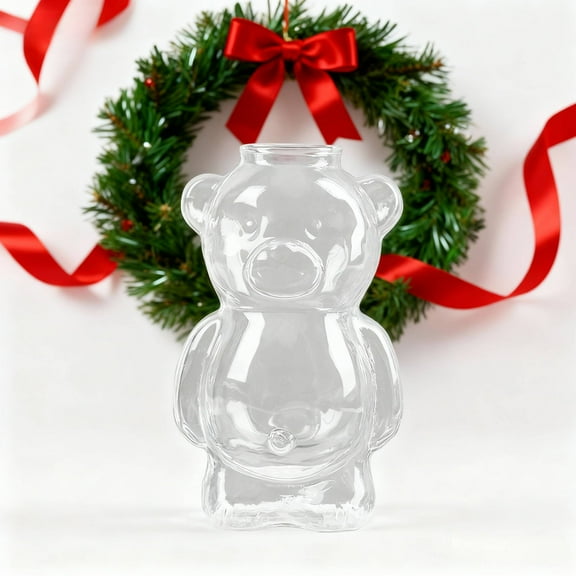 Bear Mug, New Bear Straw Cup, Honey Bear Straw Cup, Teddy Bear Glass Cup with Straw 12oz, Cute Mugs, Coffee Beer Wine Cocktail Drinks Glassware, Cute Glass Bear Coffee Mug, by UKHBMC