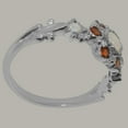 thumbnail image 3 of LBG British Made 14k White Gold Ring with Natural Opal & Garnet Womens Anniversary Ring - 33 size options - Size 4, 3 of 7