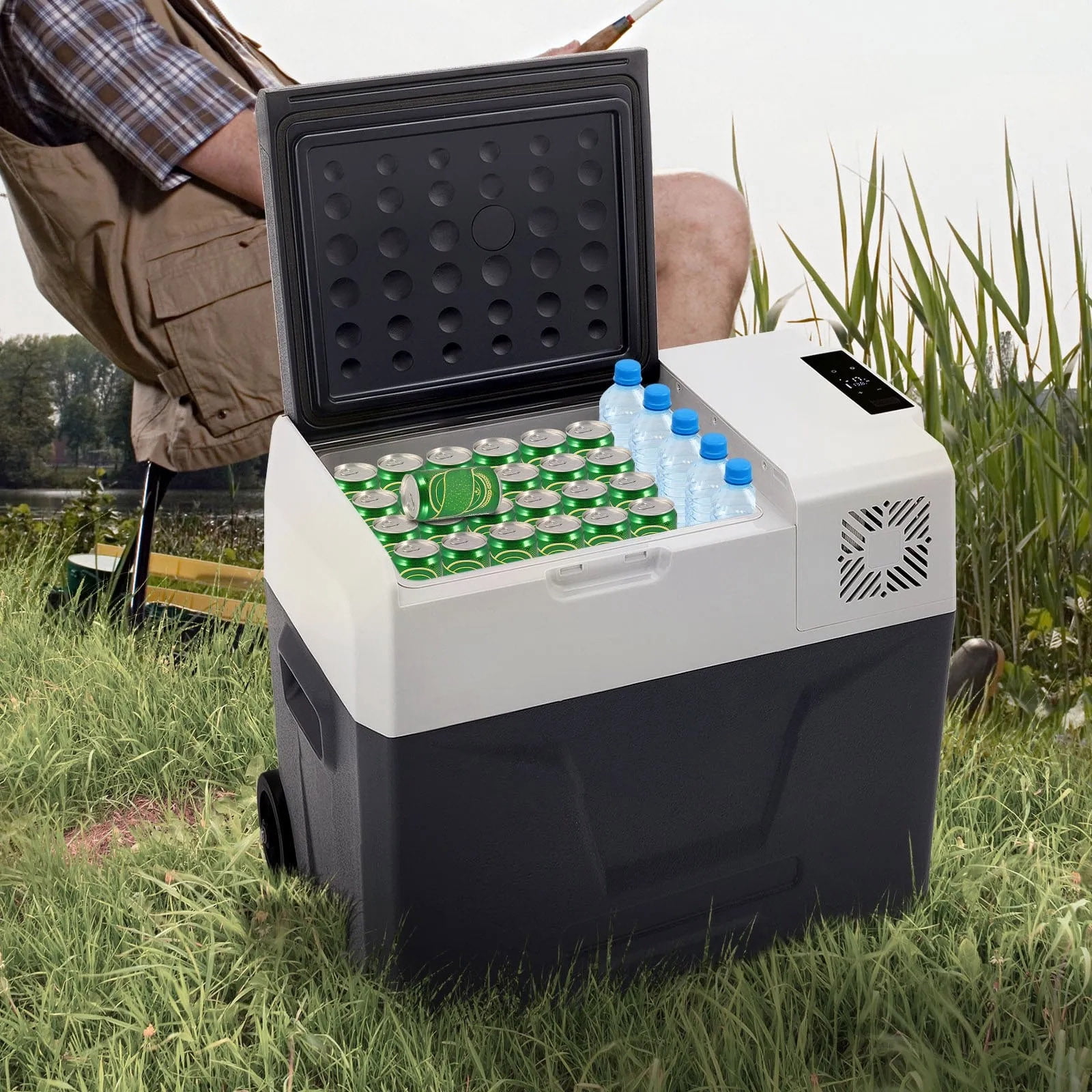 12 Volt Car Refrigerator 53 Quart(50L) Mini Fridge Portable Freezer Compressor Cooler for Truck Van RV Camper SUV Travel Camping Road Trips Tailgating -4℉~68℉