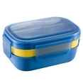 thumbnail image 2 of Vestitly Food Storage Box Lunch Box Neutral Lunch Box Stackable Split Lunch Box 67 Ounces Built In Cutlery 3 Compartments Microwave And Dishwasher, 2 of 9
