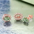 thumbnail image 3 of Gem Stone King 18K Rose Gold Plated Silver Green Sapphire Stud Earrings with Removable Jackets for Women (1.46 Cttw, Gemstone September Birthstone, Oval 6X4MM), 3 of 3