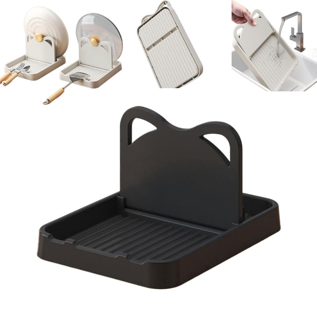 Spoon Rest With Lid Holder: Foldable Silicone Spoon Holder High Temperature Spoon Organizer Spatula Holder For Kitchen Counters & Stove Tops