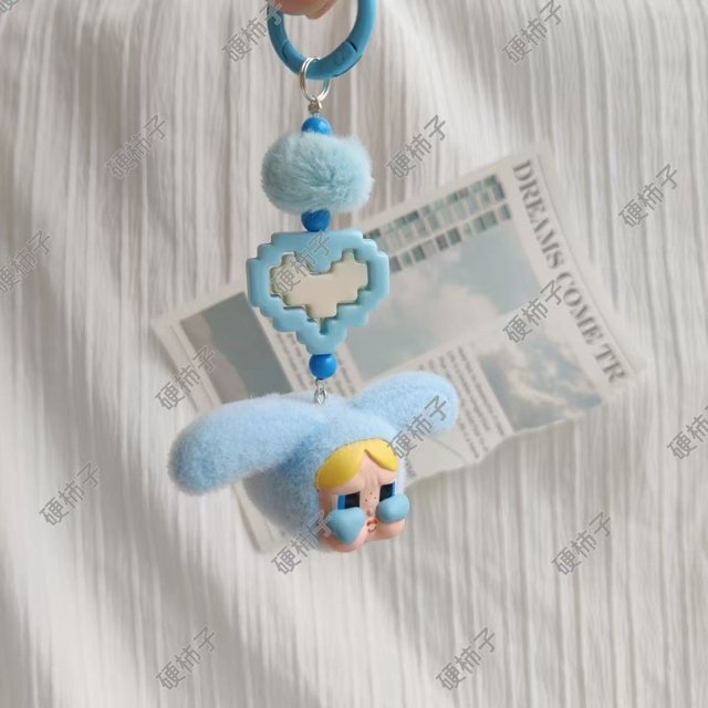 Kawaii Labubu CryBaby x Flying Little Police cadena mochila colgante pulsera inspiradora con accesorios de cuentas llavero decoración