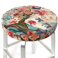 thumbnail image 4 of Bar Stool Covers Round, Butterflies And Flowers Painting Bar Stool Cushion Covers Seat Cushion With Elastic Bands, Chairs Covers For Kitchen Dining Room 12-14 Inch, 4 of 7