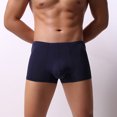 thumbnail image 4 of 5 uds. Calzoncillos de algodón para hombre, calzoncillos elásticos y transpirables, ropa interior, pantalones cortos, talla 4XL (azul marino), 4 of 7