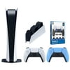Sony Playstation 5 Digital Edition Console with Extra Blue Controller, DualSense Charging Station and Surge FPS Grip Kit With Precision Aiming Rings Bundle