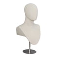 thumbnail image 3 of Voxware Wig Display Stand Mannequin Head Bust Hat Rack Linen Metal Adjustable Multipurpose Stable Base with Shoulder Insertable Pins Jewelry Organizer Suitable for stores shopping malls beige, 3 of 8