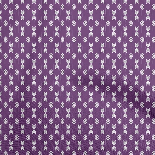 oneOone Polyester Spandex Purple Fabric Asian Ikat Sewing Craft Projects Fabric Prints By Yard 56 Inch Wide-6272