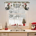 thumbnail image 2 of Merry Christmas Tie Up Valances Curtain, Xmas Cow Bell Pine Leaf Star Grey Wood Grain Adjustable Rod Pocket Short Window Treatment Tie Up Curtains Valances for Kitchen Living Room Bathroom 60x18 In, 2 of 9