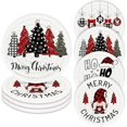 thumbnail image 1 of wonima44 Merry Christmas Cotton Coasters Xmas Plaid Tree Gnome Handmade Braided Drink Coasters Absorbent Cup Mats for Christmas Holiday Party Home Table Decor, Set of 4, 1 of 1