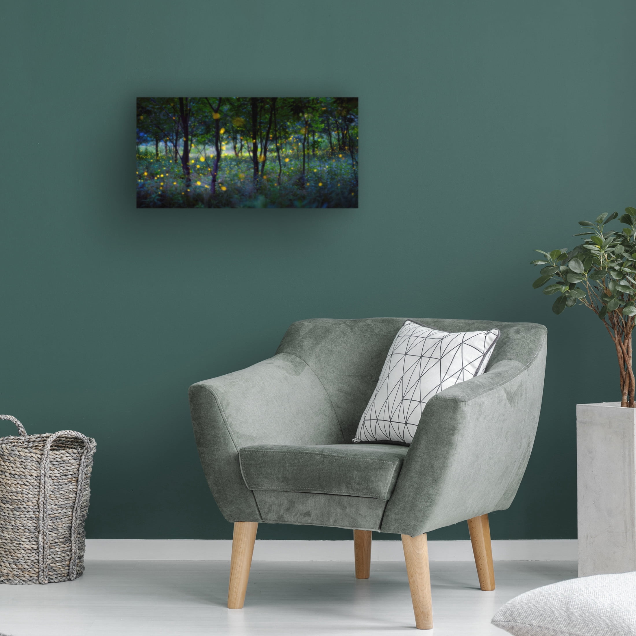 Canvas Wall Art - Hua Zhu 'Magic Fireflies' Wall Art for Living Room, Bedroom, or Office D?cor by Trademark Fine Art - 24 x 12 Inches