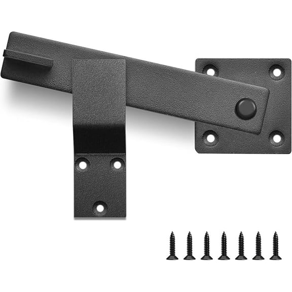 LAJIAOZ Heavy Duty 6" Barn Door Gate Flip Latch Lock, Study Metal Gate Latch for Outdoor Fence, Shed, Farm Gate, Sliding Barn Door, Provides Extra Security & Privacy, Easy Installation, Black
