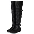 thumbnail image 5 of Women Leatherette Quilted Knee High Riding Boot BF20, 5 of 5