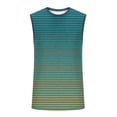 thumbnail image 4 of Yourumao Mens Workout Tank Tops Sleeveless Striped Tee Shirts Gradient Muscle T Shirts Gym Running Beach Loose Fit Tee, 4 of 5