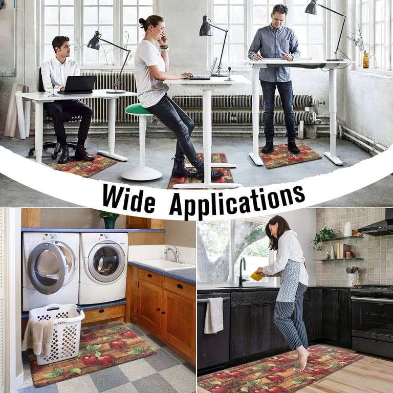 ATRUG Small Anti Fatigue Mat Kitchen Non Slip Kitchen Mats For Floor 17.3"x27.5" Ergonomic Kitchen Rug Cushioned Comfort Standing Mat For Home Office Sink Laundry, Grey