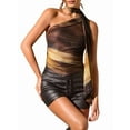 thumbnail image 1 of Women'S Leopard Print Tube Top Cheetah Print Top Ruched Strapless Mesh Halter Tops Contrast Prints M, 1 of 8