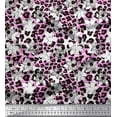 thumbnail image 1 of Soimoi Orange Poly Georgette Fabric Floral & Leopard Animal Skin Print Sewing Fabric Yard 52 Inch Wide, 1 of 3