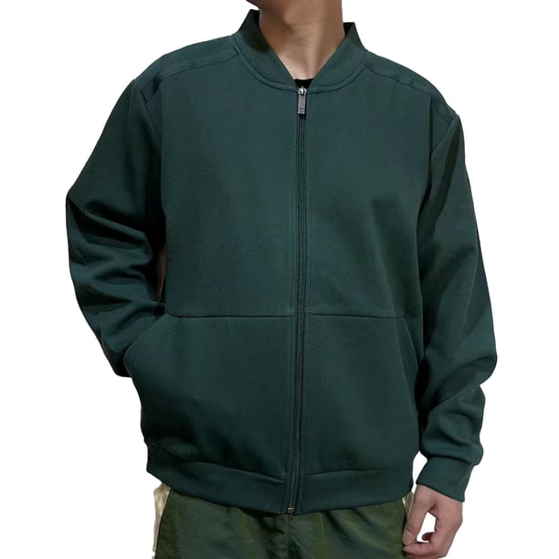 Sudadera Wancir con cremallera para hombre, sin capucha, con solapa, ligera, polar, deportiva, deportiva