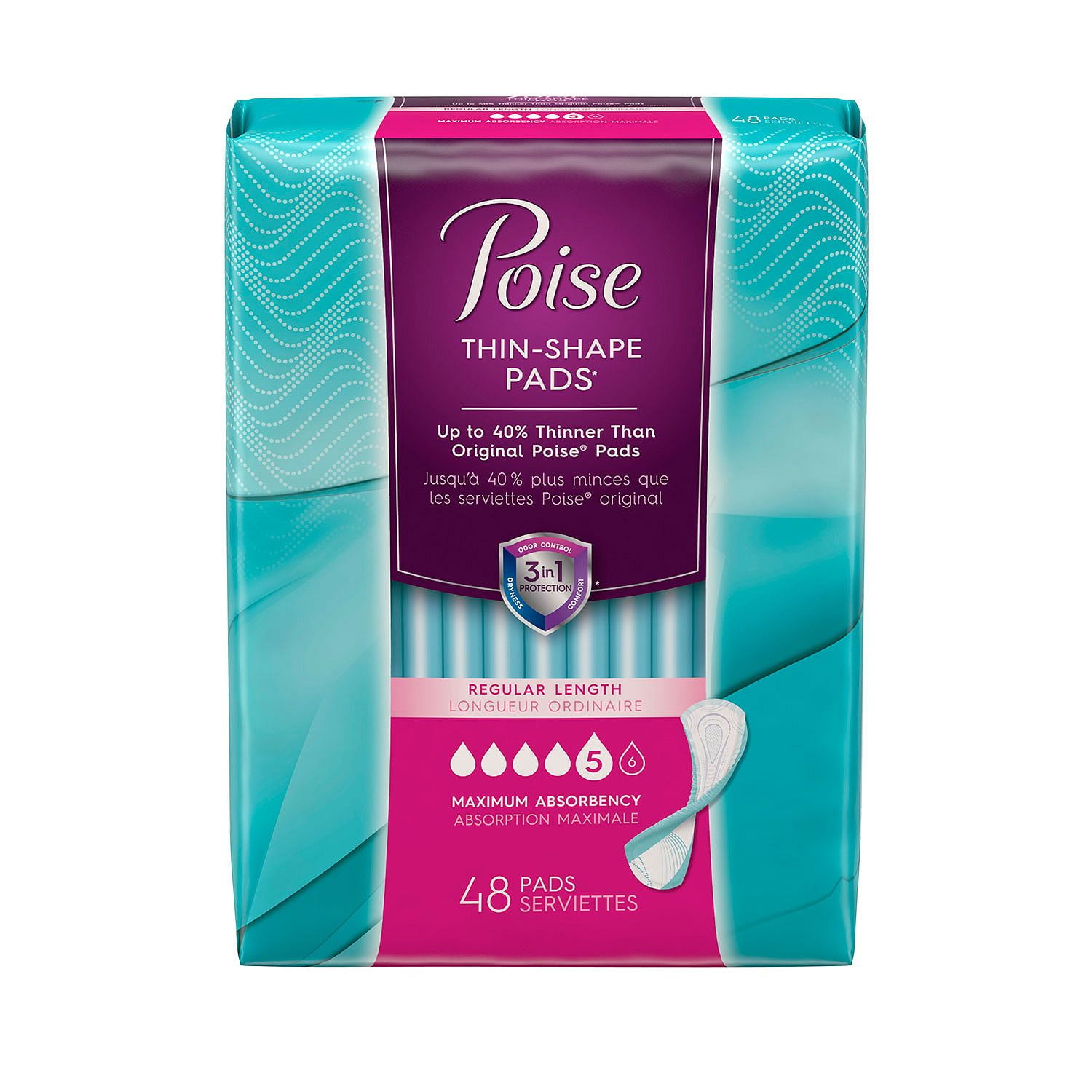Product of Poise ThinShape Pads, Maximum Absorbency, Regular Length