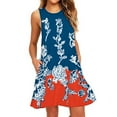 thumbnail image 2 of Mefallenssiah Robes d'Été pour Femmes Plage Florale T-Shirt Robe Décontractée Poches Boho Robe Débardeur, 2 of 5
