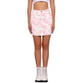 thumbnail image 1 of Faldas cortas casuales de vaca para mujeres Inspire Chic, de cintura alta, color rosa, talla XL, 1 of 6