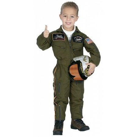 Aeromax Jr. Armed Forces Pilot Suit with Helmet Costume