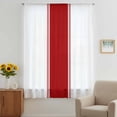 thumbnail image 3 of Red Solid Color Texture Sheer Curtains 72 Inches Long, Simple Red Stripes Light Filering Curtains, Breathable Simi Curtain Privacy Drapes for Living Room Bedroom Lightweight Window Treatment, 3 of 9