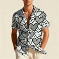 thumbnail image 5 of Xdegoge Valentines Shirts for Men Button Down Heart Graphic Short Sleeve Tops Dressy Casual Trendy Summer Tshirts Collared Holiday Vintage T Shirt, 5 of 9
