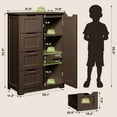 thumbnail image 4 of Aiho Wooden Kitchen Pantry Cabinet, 31.5"L Kitchen Storage Cabinets with 4 Drawers, 1 Door and Adjustable Shelves, For Kicchen, Dining Room, Livingroom, Bathroom - Dark Brown, 4 of 10