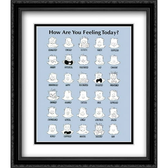 How Are You Feeling Today? 2x Matted 22x28 Large Black Ornate Framed Art Print by Jim Borgman