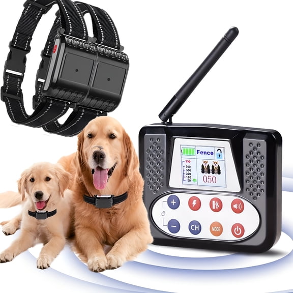 GASTROPOD Wireless Dog Fence System for 1-3 Dogs with Training Collar - Adjustable Boundary Containment,Rechargeable Battery & Dual Power,Shock/Vibration/Sound Modes,Real-Time Monitoring