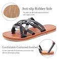 thumbnail image 3 of Ataiwee Women's Flat Slide Sandals - Casual Comfort Braided Multiple Cross Pinstripe Flat Summer Sandals., 3 of 6