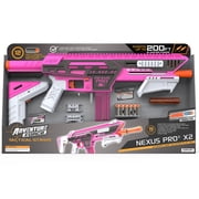 Adventure Force Tactical Strike Nexus Pro X2 Ultimate Half-Length Pro Foam Dart Blaster, up to 200 ft with Accuracy Booster and Protective Eyewear, 14+