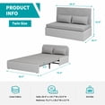 thumbnail image 2 of MUZZ Twin Size Pull Out Sofa Bed,Convertible Sleeper Couch Bed w/Matress for Living Room,Light Grey, 2 of 7