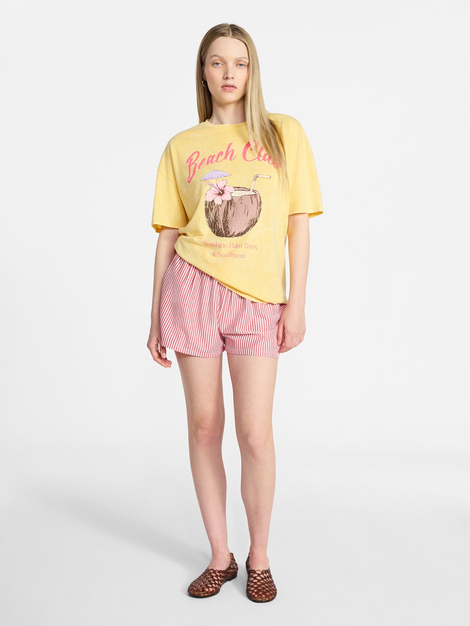 No Boundaries Graphic Oversized Boyfriend Tee, Women's XXS-XXL