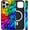 Glass, variant on Magnetic for iPhone 13 Pro Cute Flower Phone Case, Wildflower | Glass Painting Floral Shockproof TPU and Hard PC Protective Phone Cover Compatible with MagSafe Designed for Women Girls