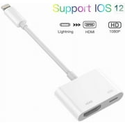 Compatible with iPad iPhone to HDMI Adapter Cable, ZMART Connector, Digital AV Adapter Support 1080P HDTV Converter Compatible with iPhone Xs MAX XR X 8 7 6Plus iPad to TV Projector Monitor (White)