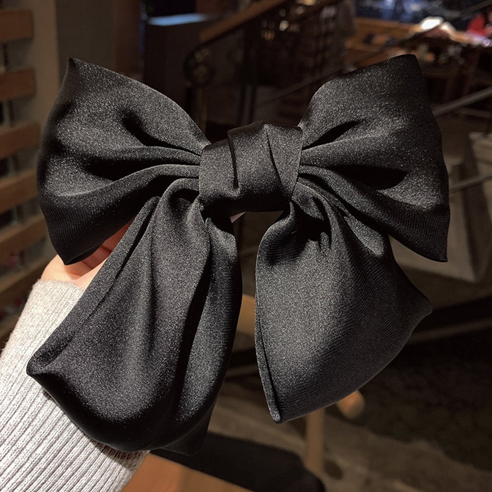 Big Hair Bow，2PCS Bow Hair Clips For Women Girls Red Hair Bow Hair Barettes Satin Bow Hair Accessories For Women by