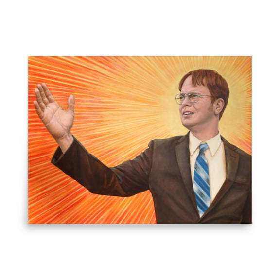 Rocket Prints Dwight Schrute Supreme Leader Branch Manager Painting Poster, 9 x 12