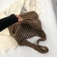 thumbnail image 2 of Bolso de playa de ganchillo para mujer, bolso de viaje informal, bolso grande de compras (café) Sywqhk Para Estrenar, 2 of 3