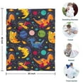 thumbnail image 4 of DarkBlue Cartoon Dinosaurs Planets Pattern Blanket,Comfortable Soft Flannel Throw Blanket,All Season,Warm Lightweight Blankets for Sofa Bed Couch Living Room Chair,30"x40", 4 of 4
