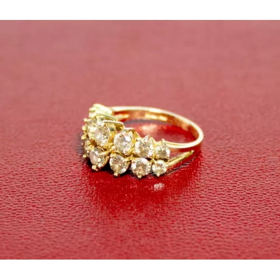 Women's 4Ct Round Simulated Diamond Engagement Ring14k Yellow Gold Filled