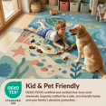 thumbnail image 4 of Design&I 8'x10' Washable Area Rug Blue Oceanic Hues with Marine Life Motifs Seascape, Turtle and Fish Serene for Living Room, Family Extra Large Skid-Resistant Low Profile, 4 of 7
