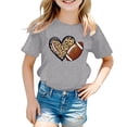 thumbnail image 3 of Yiyuu Summer Girls Casual Sports Tee Football Graphic Short Sleeve T-Shirt, Sizes 3-13, 3 of 3