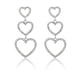 thumbnail image 1 of Pendientes de perforación con forma de corazón con tres corazones entrelazados de cristal para mujer, aleación plateada, regalo de San Valentín para ella, 1 of 5