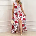 thumbnail image 4 of Vestido Con Abertura Elegante Con Volantes En Forma De Sqy,Blanco,L, 4 of 5